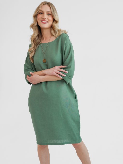 Linen dress with long sleeves