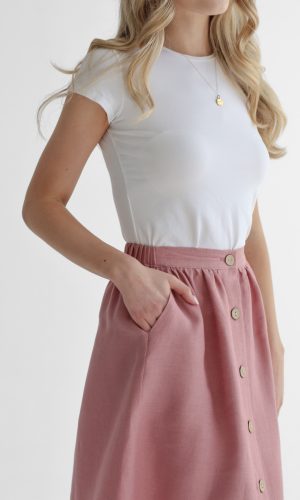 Pink linen skirt