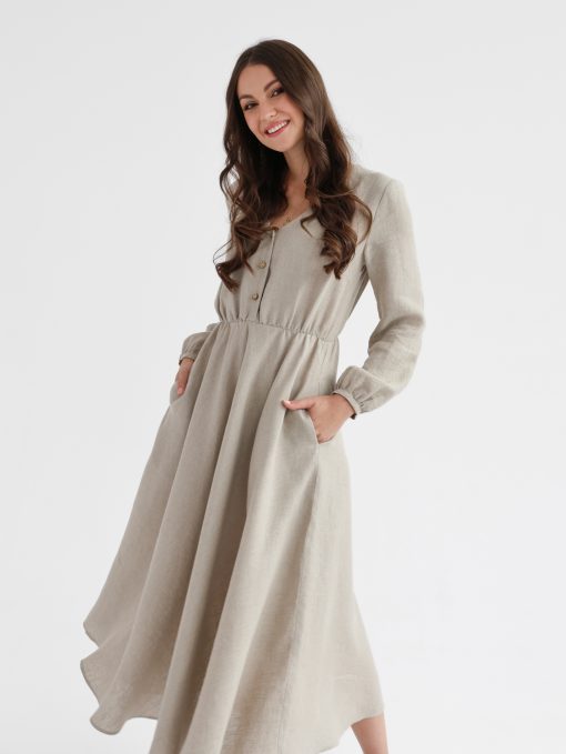 Linen dress for autumn