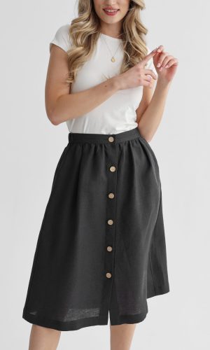 black linen skirt