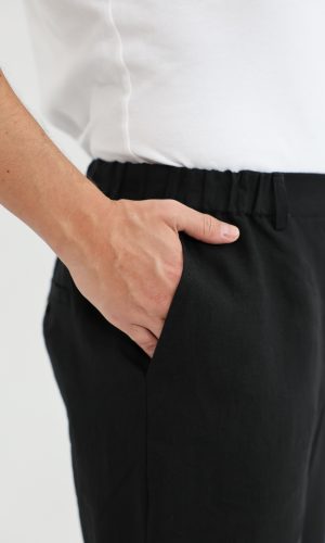Czarne lniane spodnie męskie