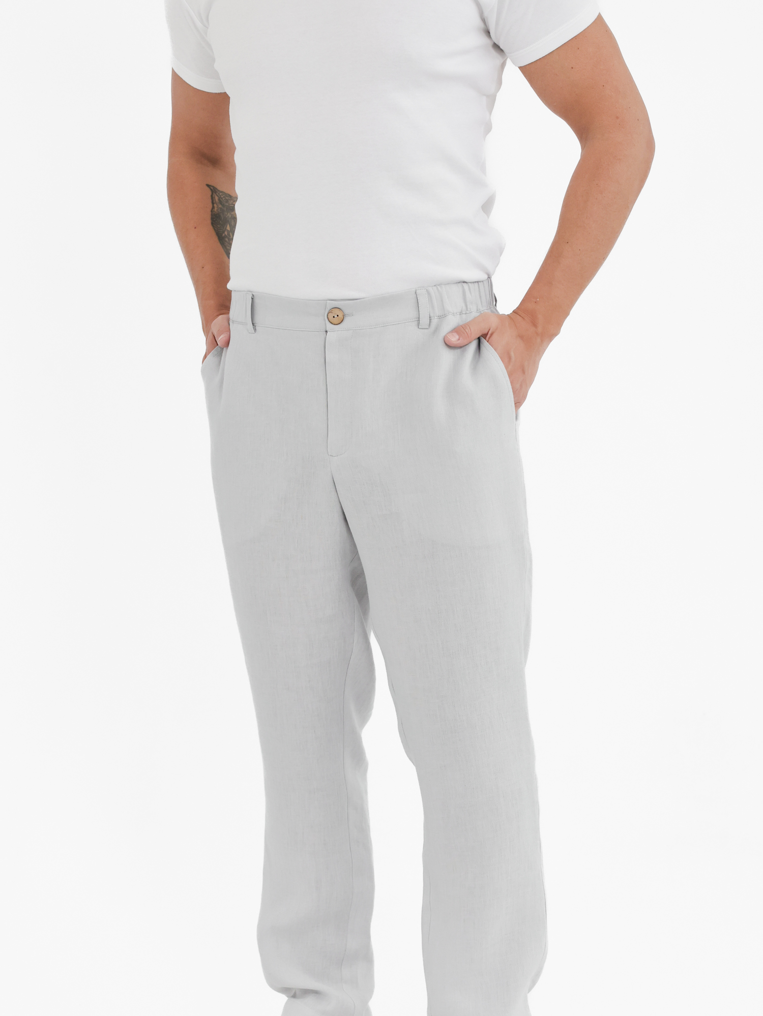 Men's long linen trousers