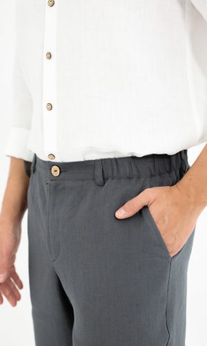 Eleganckie męskie spodnie lniane