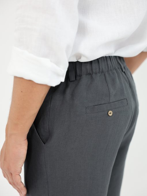 Eleganckie męskie spodnie lniane