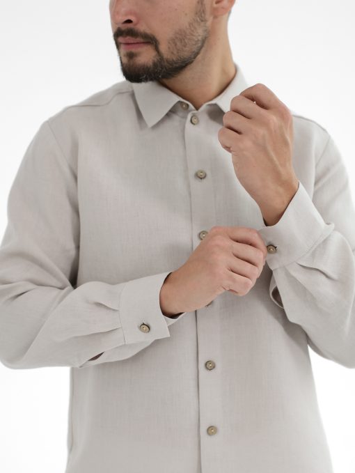 Long sleeve men's linen shirt