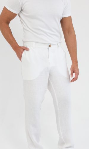 White linen men's pants