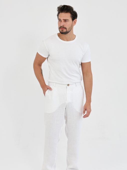 White linen men's pants