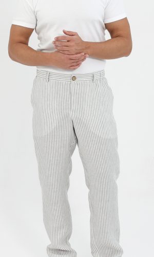 Striped linen men's pants
