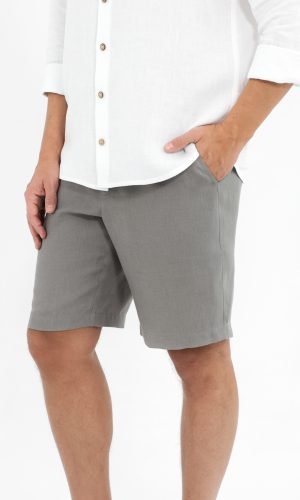 Gray linen men's shorts