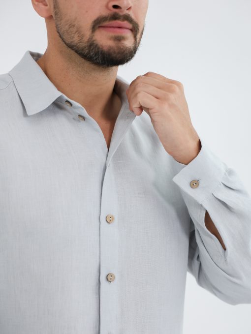 Natural linen men's shirt