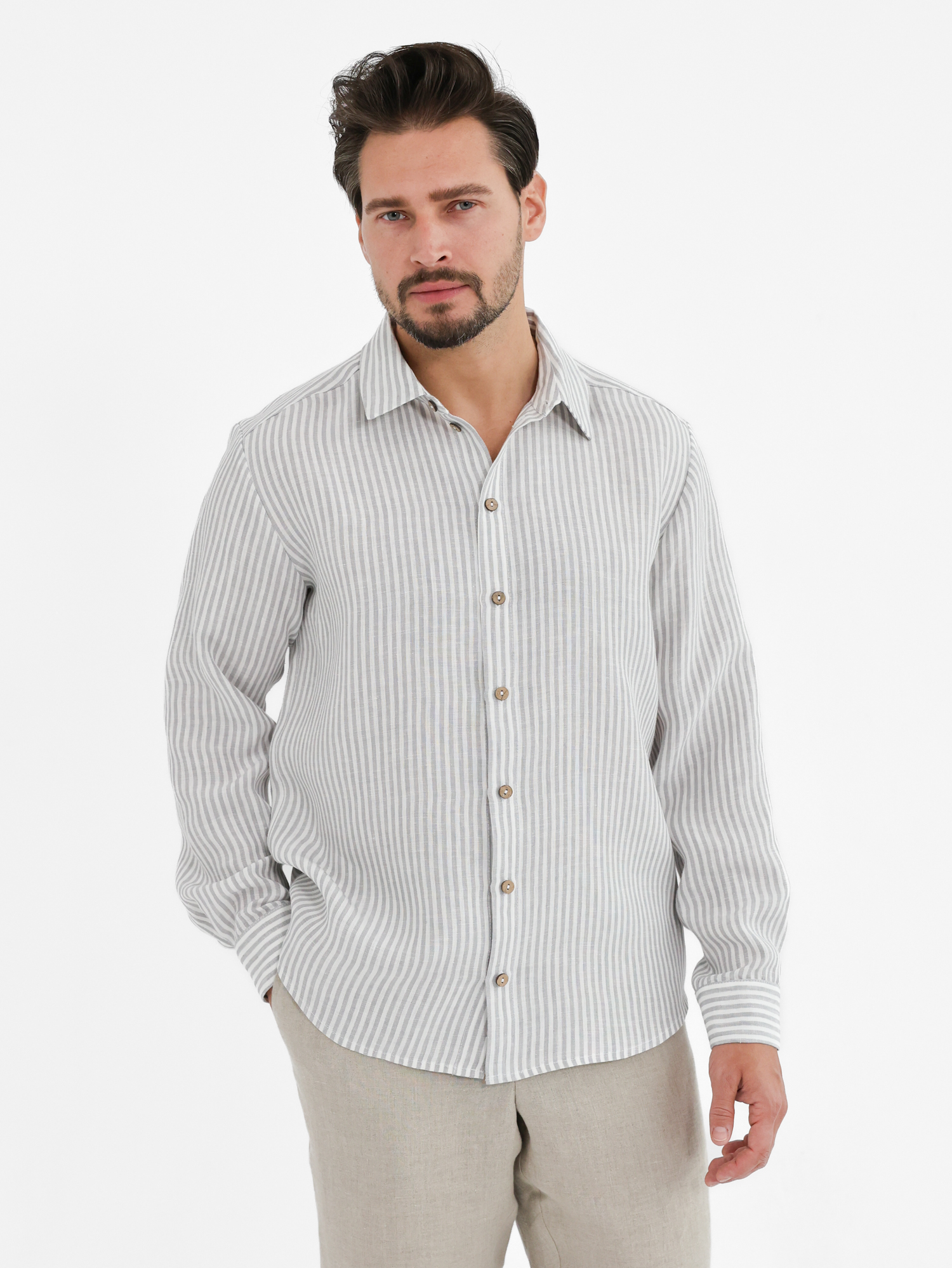 Men's striped linen shirt