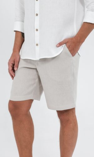 Herren Shorts aus Leinen mit Reissverschluss