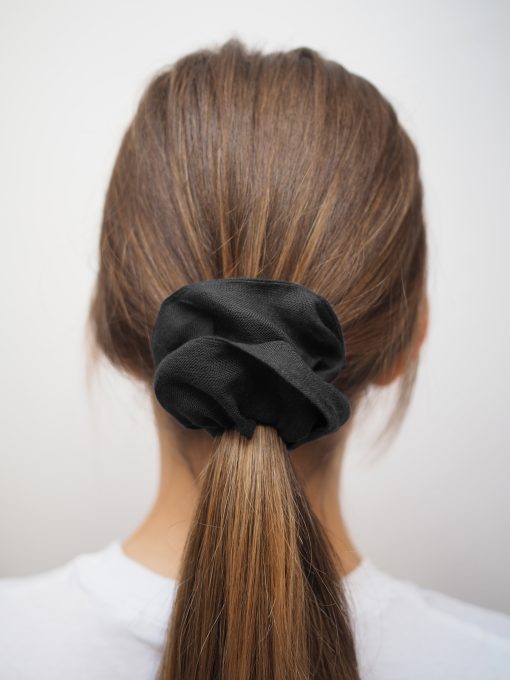 Black linen scrunchie