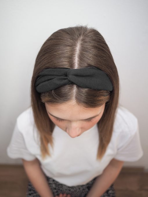 Black linen headband